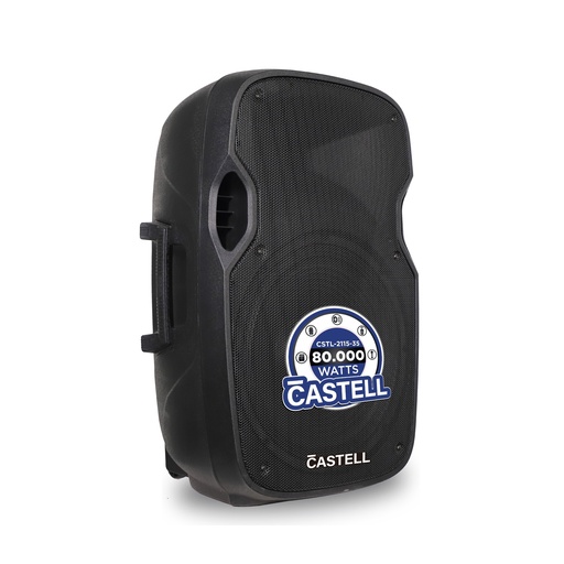 [CSTL-2115-35] CAJA AMPLIFICADA 80000W 15 PLG C/PEDESTAL BT/USB/SD NEGRO CASTELL