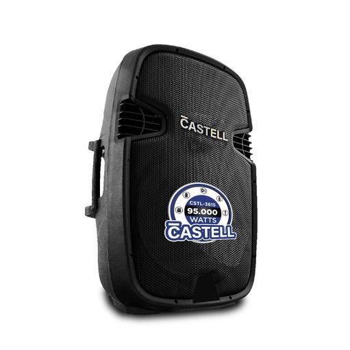 [CSTL-3615] CAJA AMPLIFICADA 95.000W 15 PLG C/PEDESTAL BT/USB/SD NEGRO CASTELL