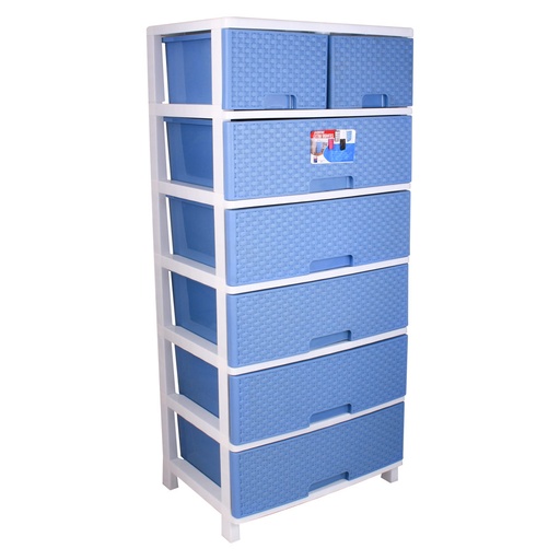 [CAJ EXT GI DU RA TUR 6P] CAJA TURQUESA PASTEL 6 PISOS EXTRA GIGANTE DUO RATAN