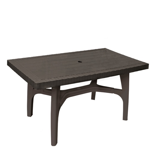 [MESA RATAN GLAMOUR RECT CAFE] MESA PLASTICA RECTANGULAR MEDIANA CAFÉ/-PICA