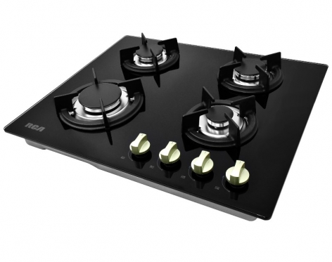 [60G-401] ENCIMERA EMPOTRABLE A/GAS VIDRIO 4Q -RCA