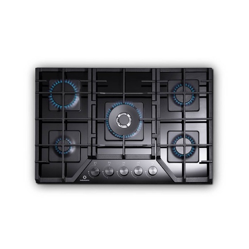 [EGI-755VDNE] ENCIMERA DE VIDRIO A/GAS 5Q 75CM NEGRO/-INDURAMA