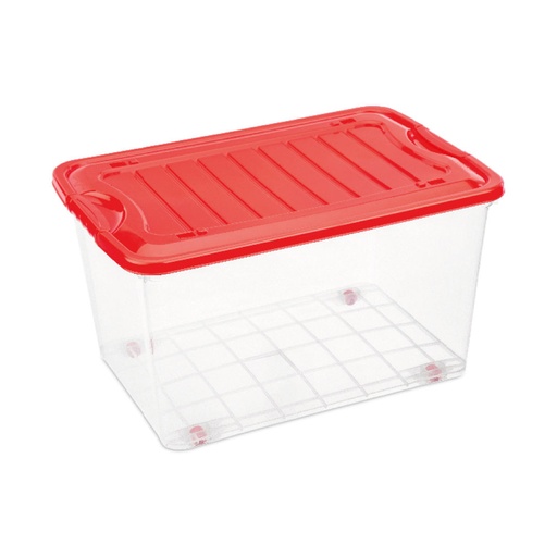 [ORGANIZADOR MOVIL 4 ROJO] ORGANIZADOR MOVIL 4 TRACK.CON RUEDA TRANSPARENTE ROJO/-PLAPASA