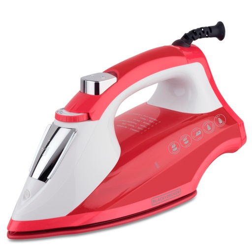 [IR1865] PLANCHA A VAPOR SUELA CERAMICA 1200W ROJO/-BLACK DECKER