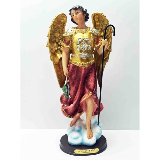 [15084] FIGURA DECORATIVA ARCANGEL RAFAEL POLIRESINA 32CM -FEDERAL 15084