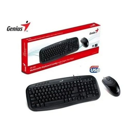 [SMART KM-200] TECLADO Y MAUSE USB NEGRO/-GENIUS KM-200