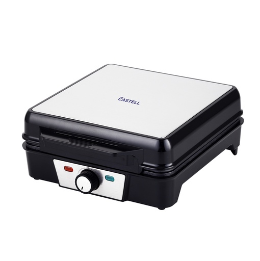 [CSTL-SLS8005] WAFLERA 4 PANES 1200WTTS 110V T/REGULABLE R/ANTIADHERENTE NEGRO/INOX -CASTELL