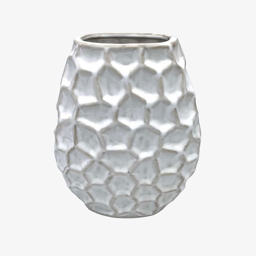 [21468] FLORERO DE CERAMICA IRIS 21CM CREMA/-FEDERAL 21468