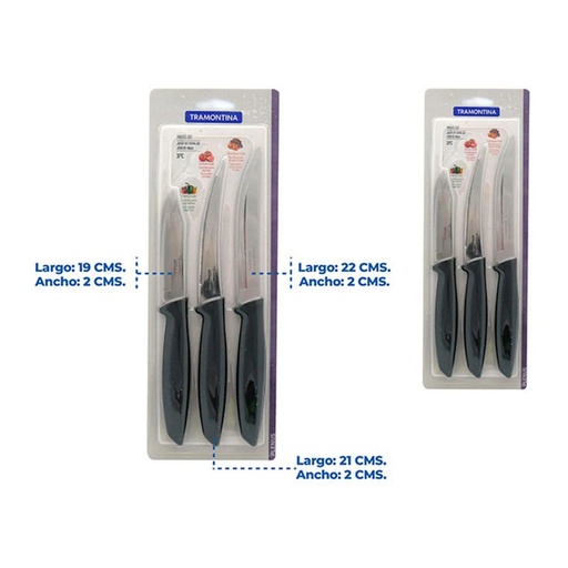 [23498/040] CUCHILLO PLENUS JUEGO 3UNIDADES - TRAMONTINA