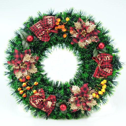 [CN23-01] CORONA NAVIDEÑA CON ADORNO 48CM (CB) CN2301 SURTIDO/-JOHN JOHN