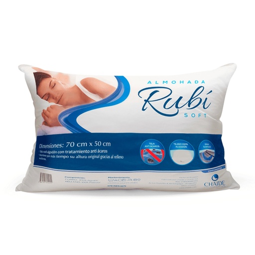 [ALMOHADA RUBI 070X050] ALMOHADA ECO RUBI 70X50CM - CHAIDE Y CHAIDE