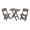 MESA PLAST. RECTAN + 2 SILLAS PLEGAB BARU CAFE/-RIMAX