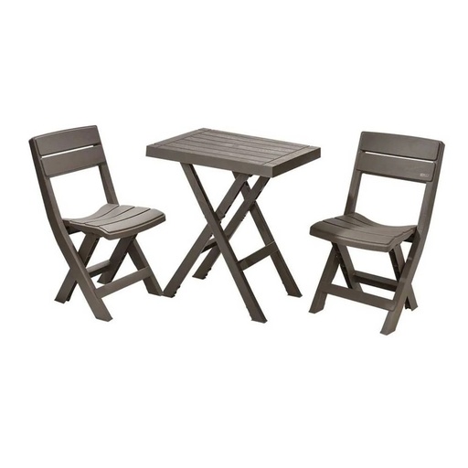 [13010-XP] MESA PLAST. RECTAN + 2 SILLAS PLEGAB BARU CAFE/-RIMAX