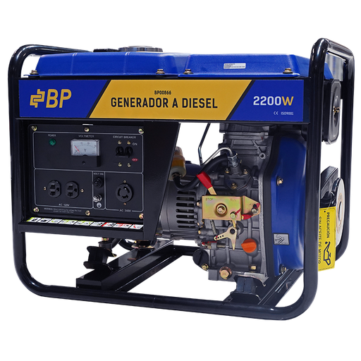 [BP00866] GENERADOR A DIESEL BP A 2200W 4T ENCENDIDO MANUAL 3000RPM 2 SALDAS 110V/1 220V
