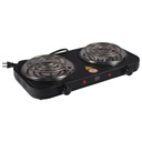 HORNILLA ELECTRICA DE 2 PUESTO NEGRO/-ELECTRIC LIFE