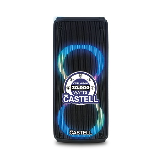 [CSTL-6306] CAJA PARLANTE PORTÁTIL RECARGABLE CASTELL CON PANTALLA DISPLAY LED BT, MICRO SD, INALÁMBRICO, USB 30000W
