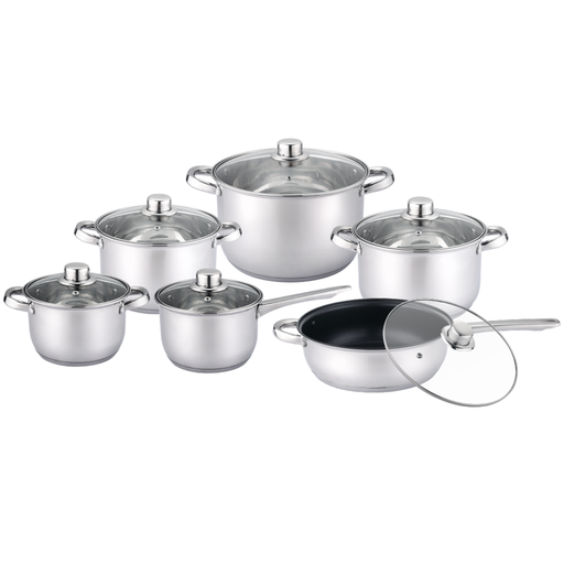 [CSTL-12OLCT003(P)] JUEGO DE OLLAS A INDUCCION, GAS Y ELECTRICA 12 PZA  -CASTELL