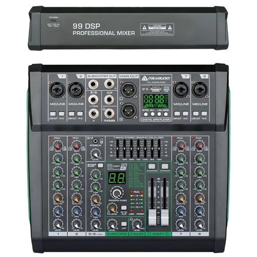 [ITL-KGRM08] CONSOLA AUDIO DIGITAL 8 CANALES 99 DSP NEGRO/-ITALY