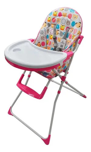 [CRE1SHC15DP] SILLA DE COMER BEBE C/BANDEJA REMOVIBLE FUCSIA/BLANCO -CRECER