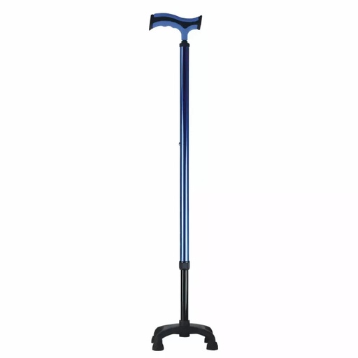 [KI-74083QD-BL] BASTÓN EN T - BASE QUAD DE PLAST - AZUL