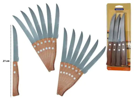 [22200/905] CUCHILLO ASADO TRADICIONAL JGO 12UND -TRAMONTINA
