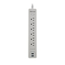 PROTECTOR D/VOLTAJE 1200J/1680W 110/220V 6 TOMAS 2 USB BLANCO/-FORZA