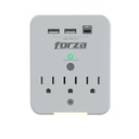 PROTECTOR D/VOLTAJE  110V 3USB 1875W BLANCO/-FORZA