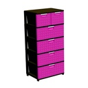 CAJONERA SUPREMA DUO RATAN 5P FUCSIA