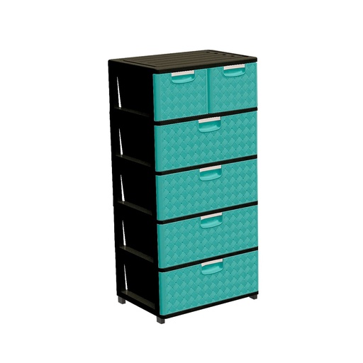 [CAJ SUPREMA DUO RATAN 5P MENTA] CAJONERA PLAST. SUPREMA DUO RATAN 5PSO MENTA -PICA