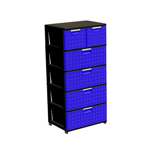 [CAJ SUPREMA DUO RATAN 5P AZUL] CAJONERA SUPREMA DUO RATAN 5P AZUL