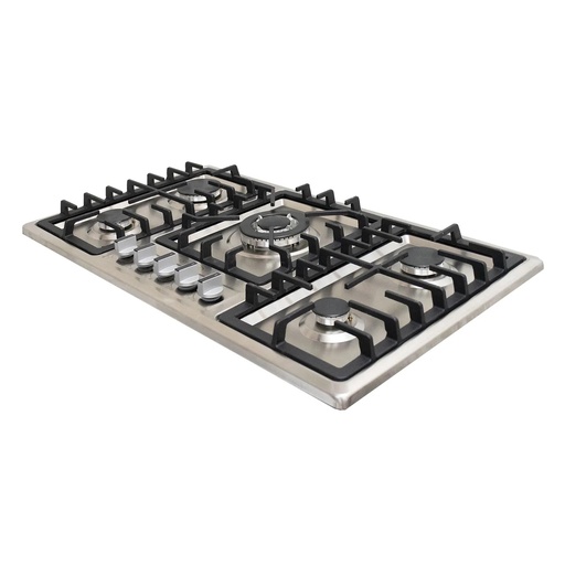 [WQG5298] ENCIMERA EMPOTRABLE A GAS 5Q 86CM INOX/-CONTINENTAL